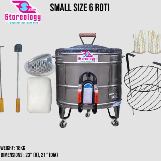 Gas Tandoor for Roti Baking | Different Size Stainless Steel Tandoor | LPG & Methane Compatible | Portable & Double Insulated | Home & Restaurant Use Storeology by chand


Introducing our premium *Gas Tandoor for Roti Baking*, available in three versatile